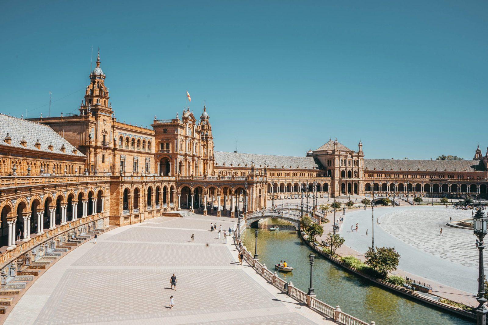 Foto de cima da plaza España em Sevilha